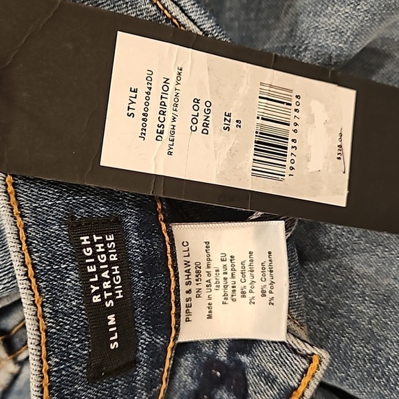 💕VERONICA BEARD💕 Ryleigh Slim-Straight Jeans Front Yoke Durango Blue 28 NWT - Picture 16 of 16
